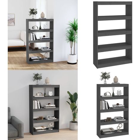 Bibliothèque/Séparateur de pièce Gris 80x30x135,5 cm Pin massif - Bibliothèque - Étagère - Meuble De Rangement - Séparateur De Pièce - Bois Massif - Home & Living (1/5)