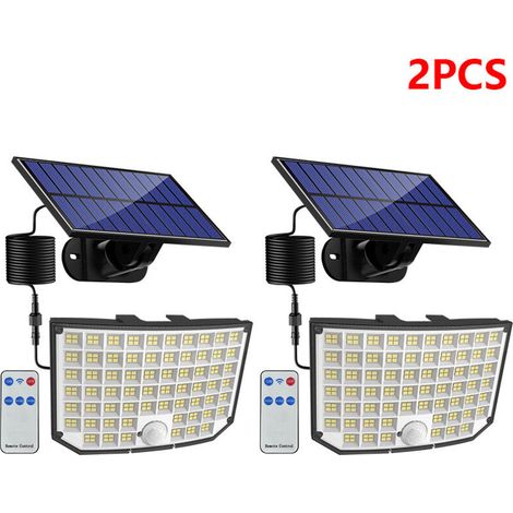 [NEVER USED] 2-Pack Outdoor Solar Lights, 256 LEDs, 3 Modes, IP65 Waterproof Motion Sensor Solar Outdoor Lights, 180° Beam Angle for Gardens, Balconies and Garages