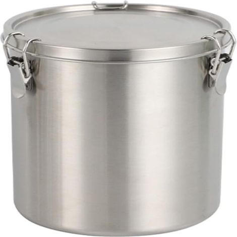 Bocal de conservación hermétique en acier inoxydable de 2500 ml para la cocina : café, farine, céréales, thé, sucre, galletas… Argenté