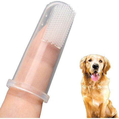 12 cepillos de dientes de silicona suave para mascotas, para perros y gatos, limpiador dental para mascotas.