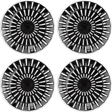 4 pièces 14 pouces couvercle de moyeu de roue Snap sur enjoliveurs ensemble universel R14 casquettes pour voitures camion SUV (1/5)