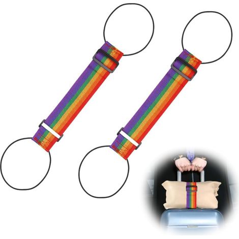 [NIE BENUTZT]Stück Elastische Gepäckgurte, Verstellbare Koffergurte, Gurt zur Sicherung von 2 Koffern, Koffergurt (1/5)