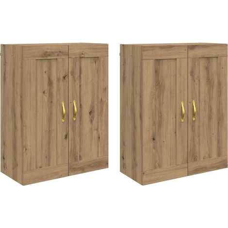 Maison Exclusive - Mobile a muro 2 pcs Rovere artigianale 69,5 x 34 x 90 cm