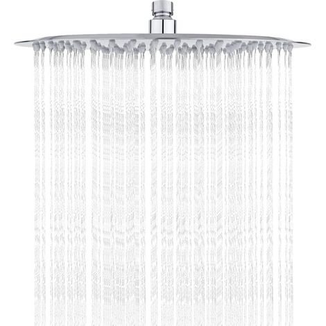 Duschkopf aus Edelstahl – wassersparende Dusche, 30 cm runder Duschkopf, universeller Regenduschkopf mit 1/2-Zoll-Gewinde, 360° drehbar, 30° neigbar, einfach zu installieren und zu reinigen