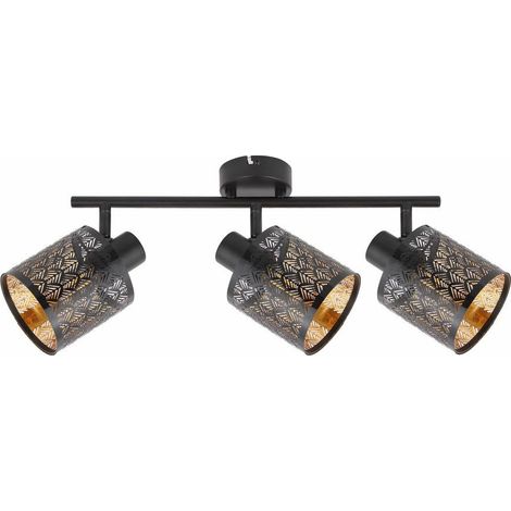 Plafonnier noir métal Tuluza 3 lumières E14 40W Reality (1/3)