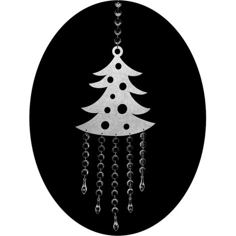 Decorazione da appendere alla finestra a forma di albero di Natale, alta 100 cm.