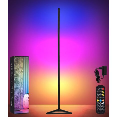 Corner LED Floor Lamp, RGB Mood Lamp with Remote Control App 16 Million Colors, Music Sync and Timer, Floor Lamp Living Room Bedroom, Games Room (1/5)