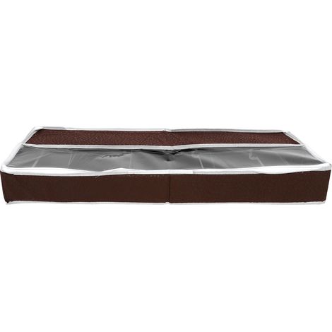 Boîte de rangement pour chaussures imperméables avec couverture PVC à fermeture éclair, organiseur ajustable à compartiments S 80x25x10cm (1/5)