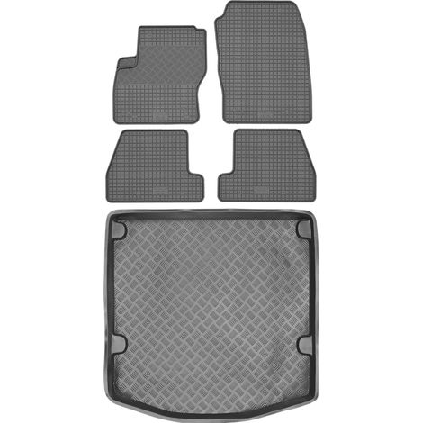 Juego de alfombrillas de goma para coche y alfombrilla para maletero para Ford Focus III Sedán (2011-2019).