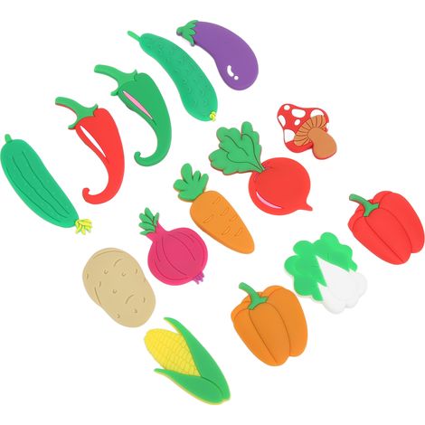 15 petits aimants de réfrigérateur mignons en 3D, à motifs de légumes et d'aliments, pour la décoration et les jouets.
