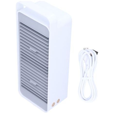 Ventilateur de Bureau USB avec Pales Doubles Rotatives - Ventilateur Électrique pour Maison, Bureau et Dortoir, Blanc (1/5)