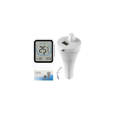 Thermomètre étanche IP67 pour piscine, jacuzzi, spa, bain et étang à poissons – Affichage LCD grand format, flottant et résistant à l’eau (1/5)