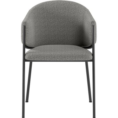 Sedia Medea in tessuto easy-clean colore grigio con struttura in metallo verniciato antracite, sedia dal design moderno - Medea (1/5)