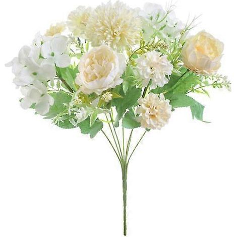 fleur artificielle pivoine imitation, vive, imperméable et inaltérable, pour chambre à coucherchampagne, blanc (1/5)