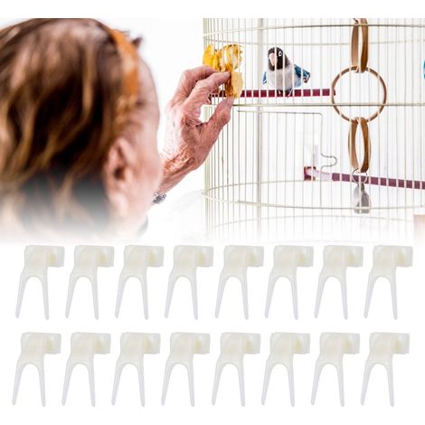 Lot de 20 fourchettes à fruits en plastique pour oiseaux, légères et pratiques, pour perroquets et autres animaux de compagnie. (1/5)