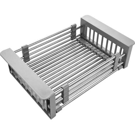 Égouttoir de rangement en acier inoxydable pour évier, panier à vaisselle, organisateur de cuisine.-AquaForge (1/5)
