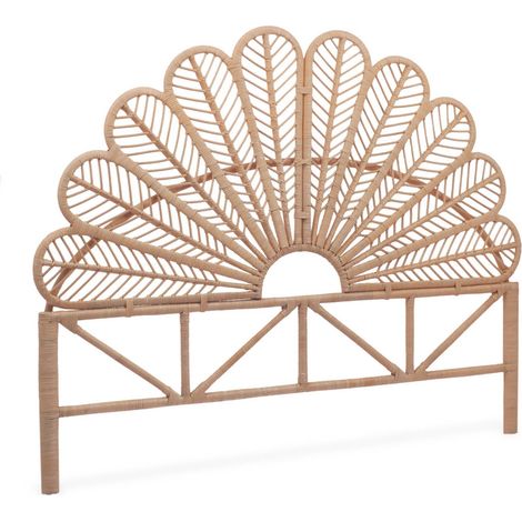 sweeek - Kopfteil aus Rattan, naturfarben - 140 cm