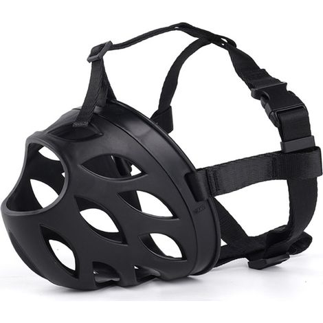 Muselière ajustable pour chien : anti-morsure, anti-aboiement, respirante et confortable, noire (3 pièces) (1/5)