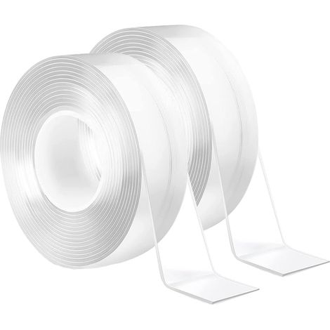 morceaux de ruban adhésif nano m x cm mm double face étanche sans trace amovible résidu 2 5 3 1 transparent (1/5)