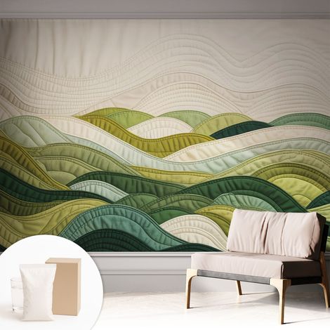 Tapete Vliestapete mit Kleber - modernes Design - Wohnungsdeko - geruchslos - langlebig Stoffhügel 312x219 cm (1/5)