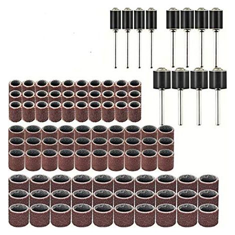 Anneau de ponçage abrasif rotatif 102 pièces comprenant anneau sable 90 et tambour 12 pour outil Dremel - (1/5)