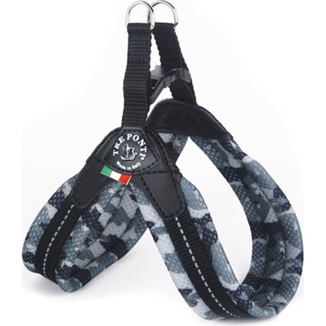 Filiyano-Harnais Tre Ponti Mesh Camo Gris/boucle n° 1,5/ jusqu'à 4 kg