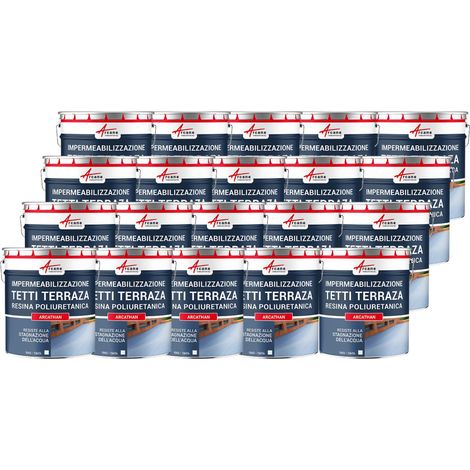 Guaina liquida per terrazzi, Guaina impermabilizzante ARCATHAN - 20 x 15 kg Bianco - ARCANE INDUSTRIES