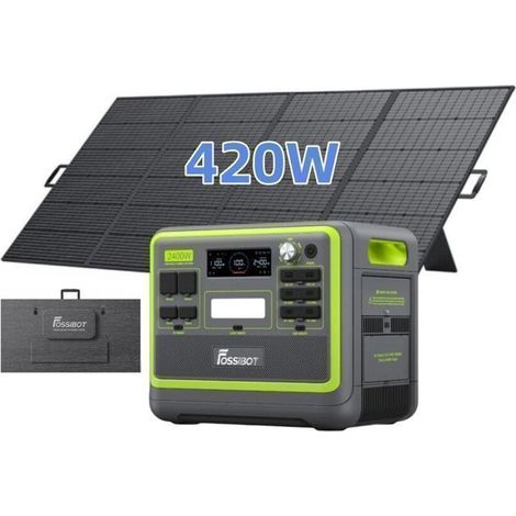 Générateur électrique portable 2400W – Batterie LiFePO4 2048Wh – Charge rapide AC/Solaire 420W – 13 sorties – Protection UPS