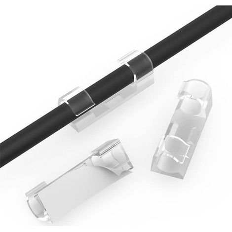 Dailygoody - Morsetti per cavi - Morsetti autoadesivi per fili - Trasparenti - Gestione cavi - Organizzatore di cavi - Adatti per cavi fino a 7 mm (1/5)