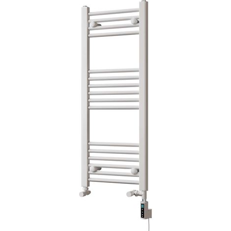 Zennor - White Dual Fuel Towel Rail H1000mm x W400mm Thermostatic WIFI - Straight (1/3)