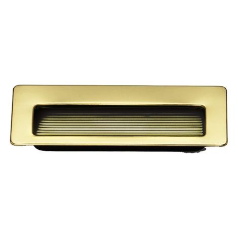 Chromé brillant/Peint en argenté. 115x42mm.-Plaque en laiton de forme rectangulaire avec intérieur en relief. Elle est désignée pour