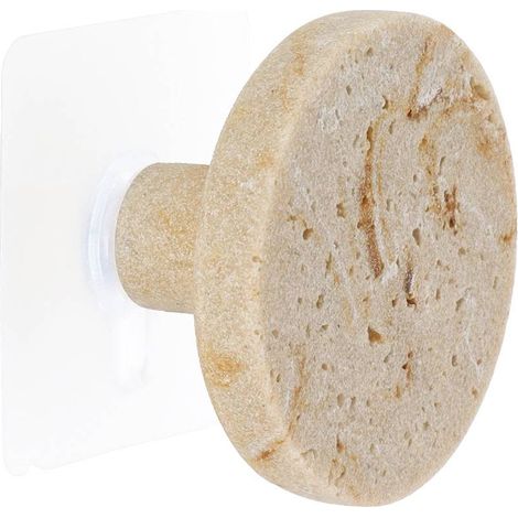 Gancio in poliresina d6,5 cm su adesivo - aspetto travertino - Tendance (1/2)