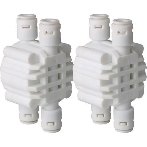 2 Stück 1/4-Zoll-4-Wege-Absperrventile mit Steckverbindern für Umkehrosmose-Wasserfiltersysteme (1/5)