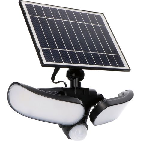 LED Solar Wandleuchte mit Sensor IP44 5000K 1000 Lumen Schwarz (1/5)
