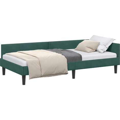 Maison Exclusive - Cornice del letto ad angolo Verde Scuro 80 cm x 200 cm Velluto