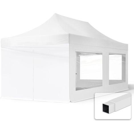 TOOLPORT 3x6 m Pop up Gazebo incl. 4 side panels with steel frame for instant shelter white (1/5)