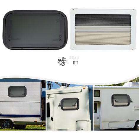 Schiebefenster für Wohnmobile 500 x 300 mm mit Fliegengitter und Sonnenschutzrollo, Fenster für Wohnmobile, Kippfenster, Sandwichkonstruktion, Einbau, Lüftungsfenster. (1/5)