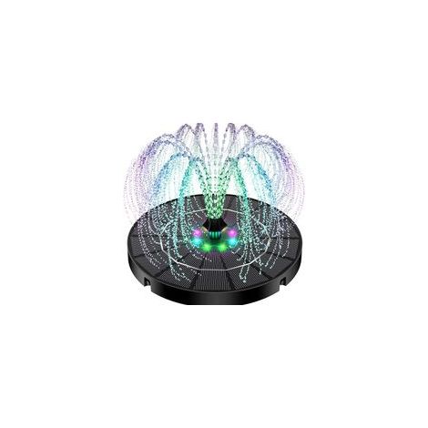 Solarbetriebener schwimmender Wasserbrunnen mit farbigen LED-Leuchten, Gartenbrunnen, Landschaftsbrunnen für Außenpools, automatisches Sensor-Solarbrunnen-Set. (1/5)