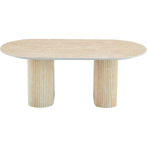 Table basse céramique effet travertin 120x60 cm