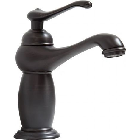 Grifo de lavabo de latón negro con cerámica (1/5)