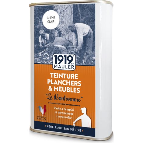 Teinture meuble et parquet bois - 0,5L Noir - Qualité air A+ - Teinture Le Bonhomme 1919 by Mauler