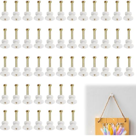 50 Pieces Picture Nails, Invisible No-Drill Hooks for Hanging Photos, Paintings, Clocks (1/5)