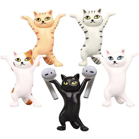 5 x cats dansants and door-pen, Box of storage, door-pen of office, door-cat Funny, mini figurine of cat, door-pen, door-pen of cat, toy of figurine of cat- (1/5)