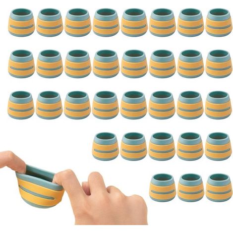 Protezioni per gambe di sedie, 32 piedini in silicone, antigraffio e antiscivolo, tappi per gambe di mobili, protezioni per pavimenti, per tavolo da pranzo, divano, letto, casa (1/5)