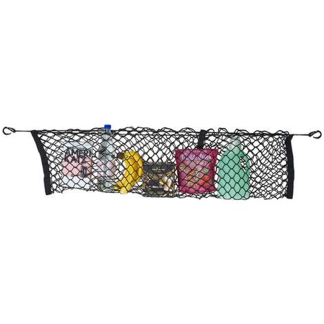 Relaxdays Filet pour voiture, élastique, pour appuie-tête, coffre, avec crochets, universel, noir