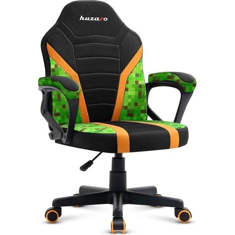 Chaise gaming pour enfants – Tissu mesh noir et vert – Charge max 130kg – Dimensions 950x550x450mm