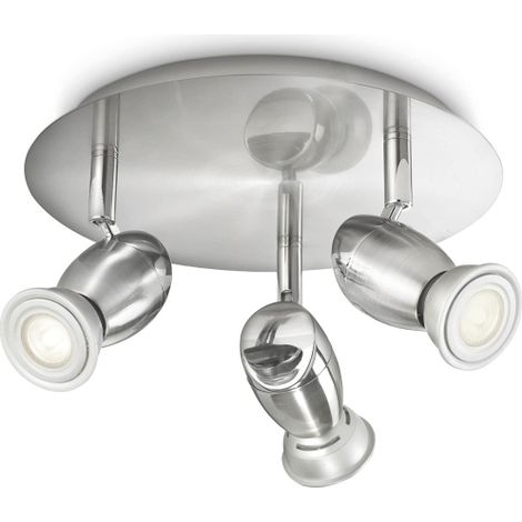 Philips Chestnut Lampada con 3 Faretti Orientabili, Nickel