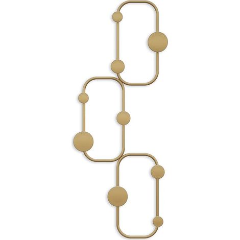 Appendiabiti da parete con 6 ganci arrotondati in metallo nero H70 cm - LIZZARD