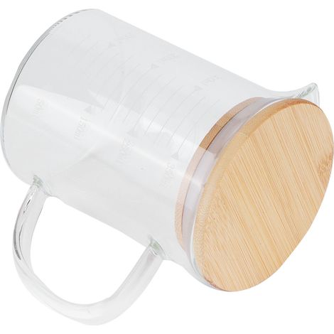 Messbecher aus Borosilikatglas mit Deckel, hitzebeständig, für Hotel, Restaurant, Zuhause (350 ml) (1/5)