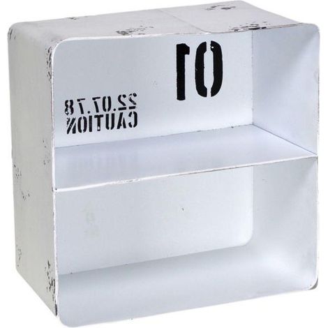 Mensola metallo bristol bianco 2 piani quadrata cm 29
